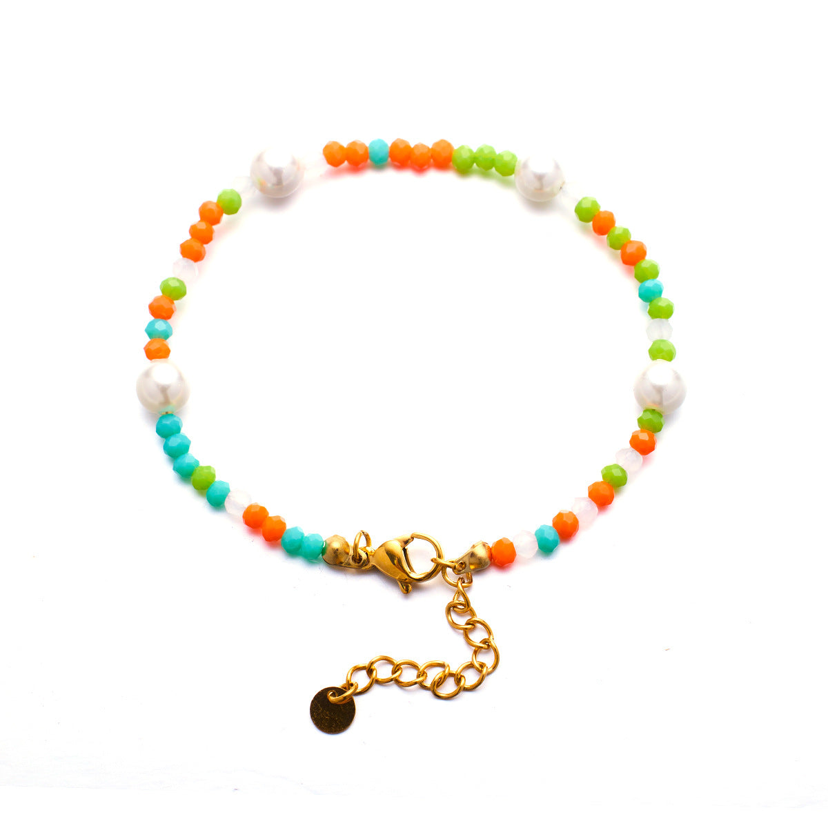 Wholesale Vintage Gold Bohemian Style Beaded Titanium Steel Bracelet